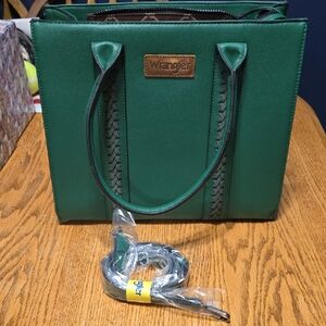 Wrangler Forest Green Large Tote Bag